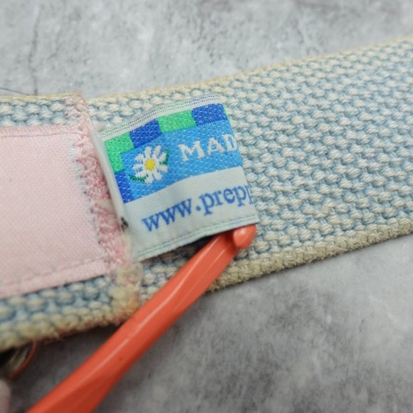 Preppy Belt Womens Size Medium Metal D Ring Buckle Porch Chair Canvas Webbed Y2K - Picture 12 of 16